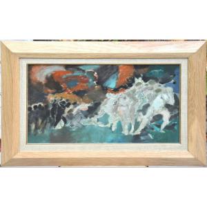 Raoul Pradier "characters" Oil On Canvas 33x55